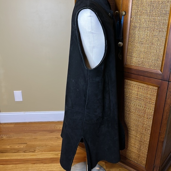 Eskandar Black Sleeveless Suede Leather shearling Vest Sz1 Large - Picture 5 of 8